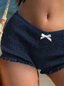 Swim Vcay Shorts de bain femme avec volants et nœud décoratif