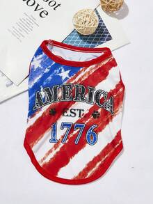 PETSIN Independence Day Vest With 1776 English Splatter Star Street Style Pattern Positioning Print - Universal For Cats And Dogs - Multicolor - View 8