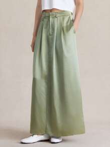 Saia Longa Feminina de Verão Maxissaia Solta com Estampa Sólida Briarwyn, Looks de Férias Femininos, Looks do Orgulho Feminino, Looks de Férias na Praia Femininos, Looks de Aniversário Femininos, Looks de Balada Femininos, Maxissaia Verão Feminina Sexy e Volumosa, Maxissaia Longa Feminina para Convidado de Casamento, Maxissaia Longa Feminina para Sair, Estilo Clássico e Elegante Y2K, Estilo Dinheiro Antigo Feminino - Verde - Visão 5