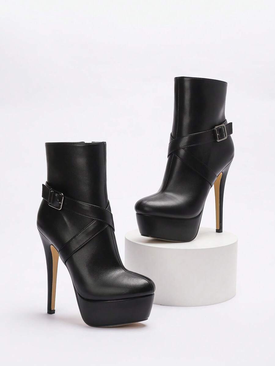 Cuccoo CUCCOO LuxiPop Botas de plataforma con cordones de suela gruesa hasta el tobillo para mujer, impermeables, de tacón alto, botas de moda sexy para discoteca, Halloween, Navidad, fiesta