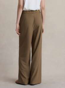 Briarwyn Quần nữ dáng rộng, màu trơn, cạp chun, có túi, kiểu dáng thường ngày, thích hợp mặc mùa hè. - màu nâu - Xem 7