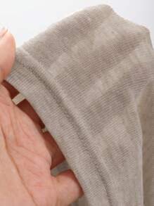 DAZY 纯色宽松长袖圆领女式上衣学院风上衣 - 杏色 - 查看 5