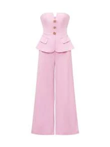 Elenzga Women Two Pieces Outfits For Daily Wear - Pink - View 7