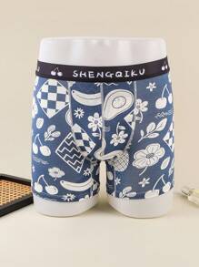 4pcs/Pack Fruit Printed Boxer Briefs For Teenagers - Multicolor - View 6