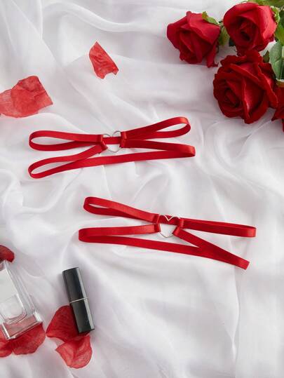 1 Pair Sexy Heart Shaped Leg Chains Suitable For Holiday Wear