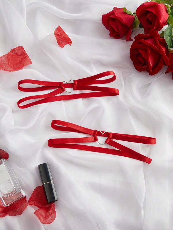 1 Pair Sexy Heart Shaped Leg Chains Suitable For Holiday Wear