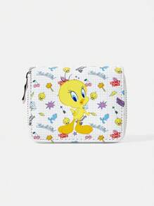 LOONEY TUNES X SHEIN 1pc Cherry, Star, Big Yellow Duck Pattern Simple Zipper Wallet, Women Coin Purse - Multicolor - View 1