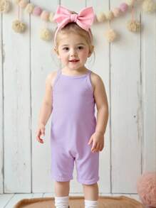 3pcs/Pack Baby Girls' Butterfly Print Strap Romper, 1 Purple, 1 Full Print, 1 Black Baby Girl Butterfly Summer Outfits - Multicolor - View 7
