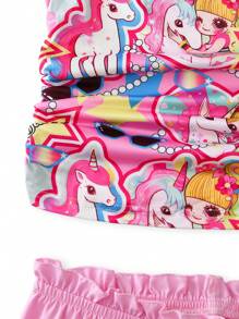 俏皮可爱的花卉印花少女睡衣 - 彩色 - 查看 4