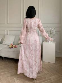 Modelyn Váy dài thêu lãng mạn thời trang 2025 - Hồng - Xem 6