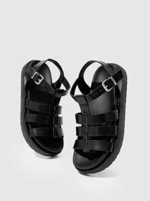 HighSole Damen Mode Schwarz Dicke Sohle Strandurlaub Flache Hausschuhe