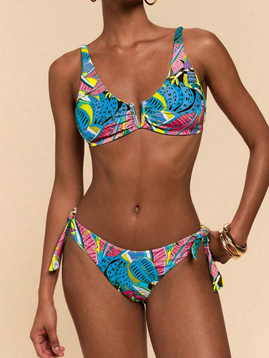 Travachic Damen Blumen Muster Badeanzug Set für den Urlaub