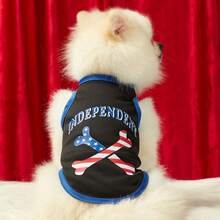 PETSIN American Independence Day Bone Star Stripe Letter Print Pet Cat & Dog Universal Black Vest - Multicolor - View 5