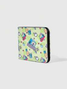 Adventure Time X ROMWE 1 件休闲时尚彩色星形字母游戏机卡通人物印花钱包 - 青檸色 - 查看 3