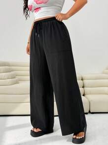 Solflare بنطال موسمي ربيعي/صيفي بلون أساسي بسيط لأحجام كبيرة - متعدد الألوان - مشاهدة 5