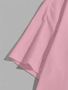 Manfinity Joysei Men's Letter Print Pink T-Shirt, Suitable For Summer - Pink - View 5