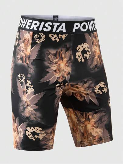 Street Life Men's Street Style Graphic Print Base Layer Bicycle Shorts