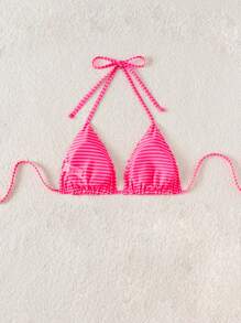 Swim Mod Women's Cute Ditsy Floral Spaghetti Strap Backless Bikini Top For Summer Beach Vacation - Multicolor - View 2