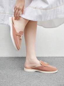 CUCCOO BIZCHIC Women's Casual Metal Decor Flat Slip-On Loafers - Hot Pink - View 5