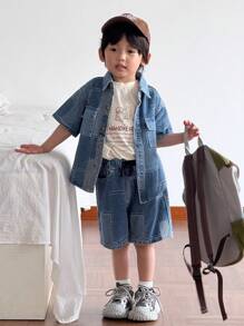 SHEIN 男童牛仔两件套服装