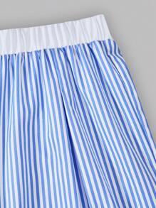 Lunivi Set de 2 piezas de ropa casual para adolescentes, top de ajuste ceñido con cuello redondo y estampado floral y pantalones anchos de cintura elástica a rayas, para verano