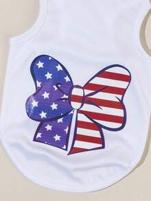 PETSIN Tank Top Hewan Peliharaan Lucu dengan Motif Bendera AS dan Pita untuk Hari Kemerdekaan (1 Buah) - MultiWarna - View 6