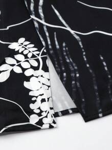 Irokai 日式女式印花浴衣和服，适合夏季节日 - 黑與白 - 查看 8