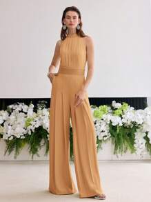 MOTF PREMIUM Mono con bolsillos plisados en diagonal - Naranja - Ver 6