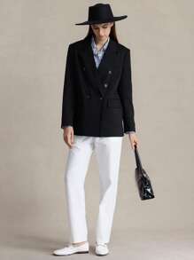 Briarwyn 女士纯色双排扣商务西装外套 女士工作服 女士夏季服装 秋冬季 - 黑色 - 查看 7