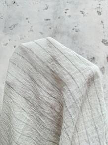 EMERY ROSE 大码竖条纹落肩休闲半襟拱形下摆衬衫