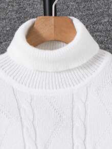 SHEIN Little Byeori Tween Boy Casual Everyday Versatile Comfortable High Neck Long Sleeve Pullover Solid Color Knitted Sweater Boys White Turtleneck Sweater Boys Turtleneck Kids White Sweater Boys Knit Sweater Suitable For Birthday Parties, Evening Parties, Performances, Weddings, Baptisms, Opening Ceremonies Daily Suitable For Daily Use Suitable For School Suitable For Travel Suitable For Sports Suitable For Autumn And Winter Back To School Teens Clothes Fall Sweaters - White - View 6