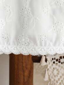 SHEIN 2pcs/Set Baby Girl Summer&Autumn Casual Style Outfit Sleeveless Flower Embroidery Top&Long Pants - White - View 5