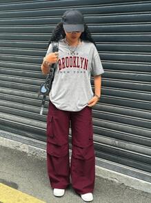 Sparklyn 2件套少女字母印花短袖T恤和纯色裤子 - 彩色 - 查看 5