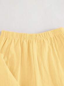 Cozy Pixies 2pcs Baby Girls Bow Decor Sleeveless Crew Neck Top And Elastic Waist Pants Set - Yellow - View 9