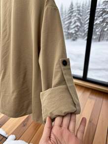 Franclia Women's Casual Commuter Cropped Jacket, Unique Design Retro Lapel Windbreaker Lightweight Thin Outerwear Casual Outfits Spring Clothes For University - Khaki - View 4