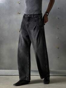 NEON BLANC Jeans in denim trame rilassate dalla forma allungata e curva, di moda casual da uomo