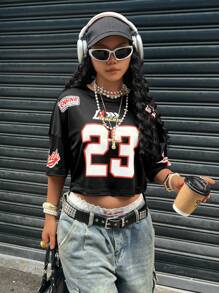 Rovax 女士夏季字母印花圆领短袖休闲T恤 - 彩色 - 查看 1