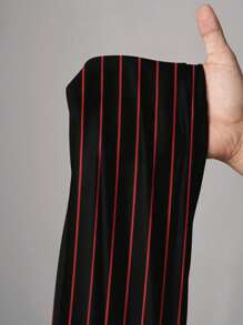 Slaydiva 休闲简约字母和数字设计女式 T 恤，适合夏季运动，红色条纹和布鲁克林印花 - 彩色 - 查看 3