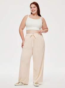 LUVLETTE 秋冬季女装加大码米色柔软100%纯棉睡裤家居服内衣外穿透气睡裤秋季睡衣 - 杏色 - 查看 8