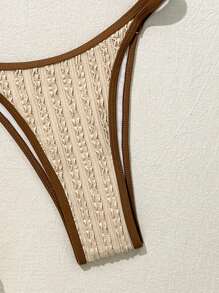 Swim Vcay Bộ đồ bơi bikini gợi cảm dây mảnh mùa hè Swim Mod dành cho nữ, đồ bơi bó sát thường ngày vải kết cấu tương phản 2 mảnh - Nhiều màu - Xem 3