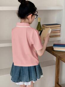 Dazy Kids Tween Girls T-Shirt, Fall Clothing - Pink - View 4