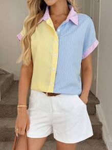 Easowa Camicia a righe con manica a pipistrello