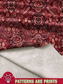 SHEIN LUNE 大码复古图案长袖休闲连衣裙，适合夏季和度假 - 彩色 - 查看 3