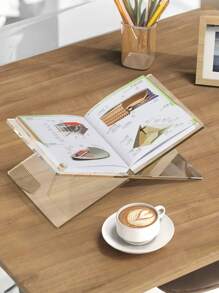 SHEIN 阅读书架X型透明书托阅读乐谱书籍展示架白色书架家用展示架适用于图书馆、菜谱、音乐专辑以及各种书籍阅读摆放 - 無色 - 查看 2