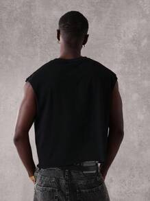 SUMWON Áo ba lỗ không tay thường ngày tập thể dục cơ bắp cơ bản thoải mái phong cách đường phố hiện đại trang phục đô thị thiết yếu lễ hội mùa hè - màu đen - Xem 2