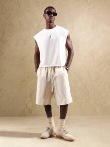 SUMWON Camiseta de tirantes de verano con estilo urbano moderno, diseño de ventanas y arcos, estilo callejero para festivales y conciertos