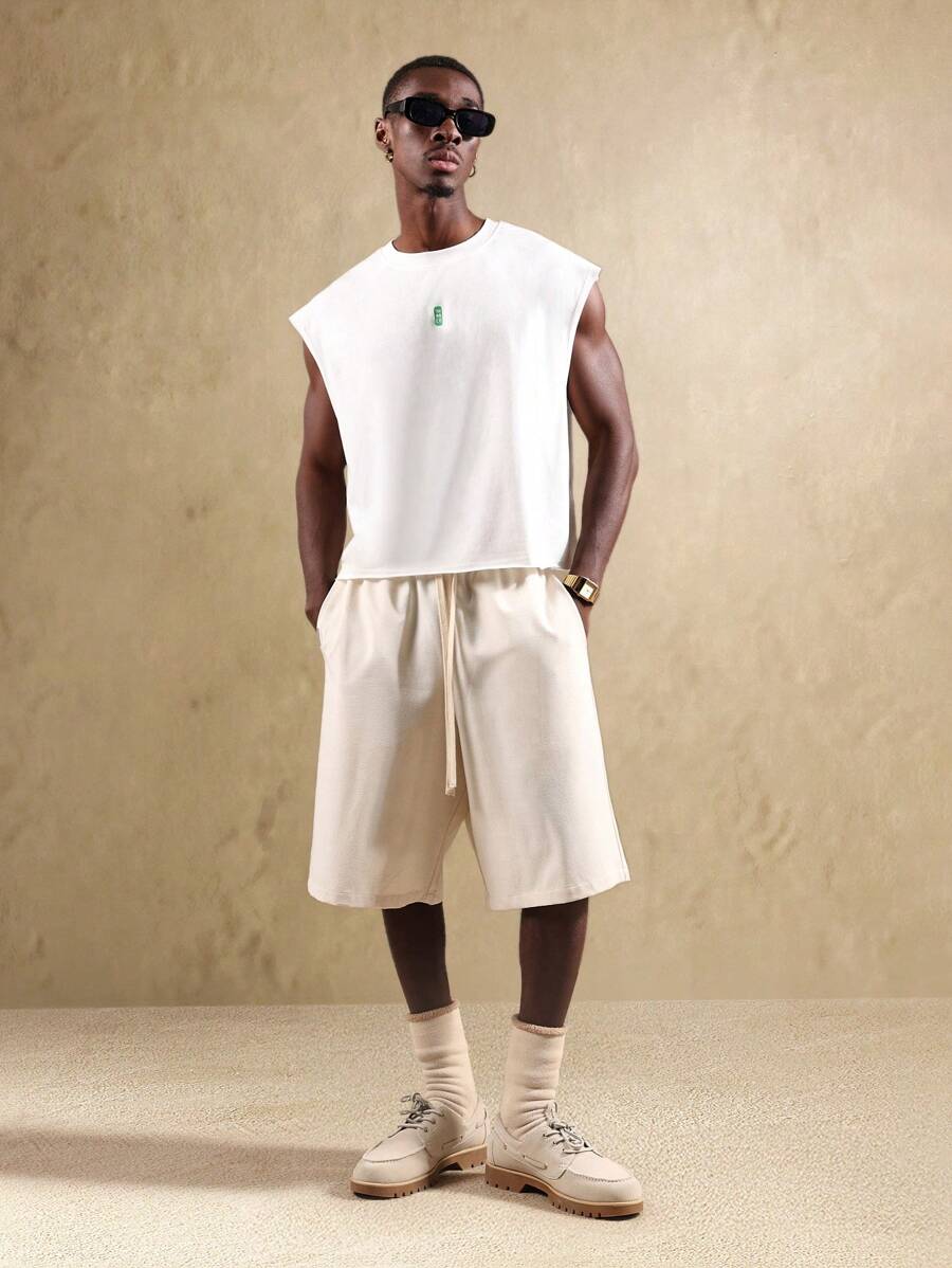 SUMWON Camiseta de tirantes de verano con estilo urbano moderno, diseño de ventanas y arcos, estilo callejero para festivales y conciertos