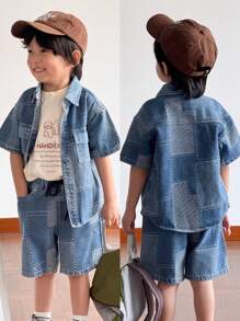 SHEIN 男童牛仔两件套服装