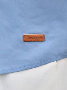 Manfinity VCAY Men's Woven Shirt With Pockets, Button Front And Short Sleeves - Blue - View 6