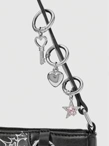 ROMWE Grunge Punk Fashionable Women Shoulder Bag, Minimalist & Multifunctional - Black - View 5